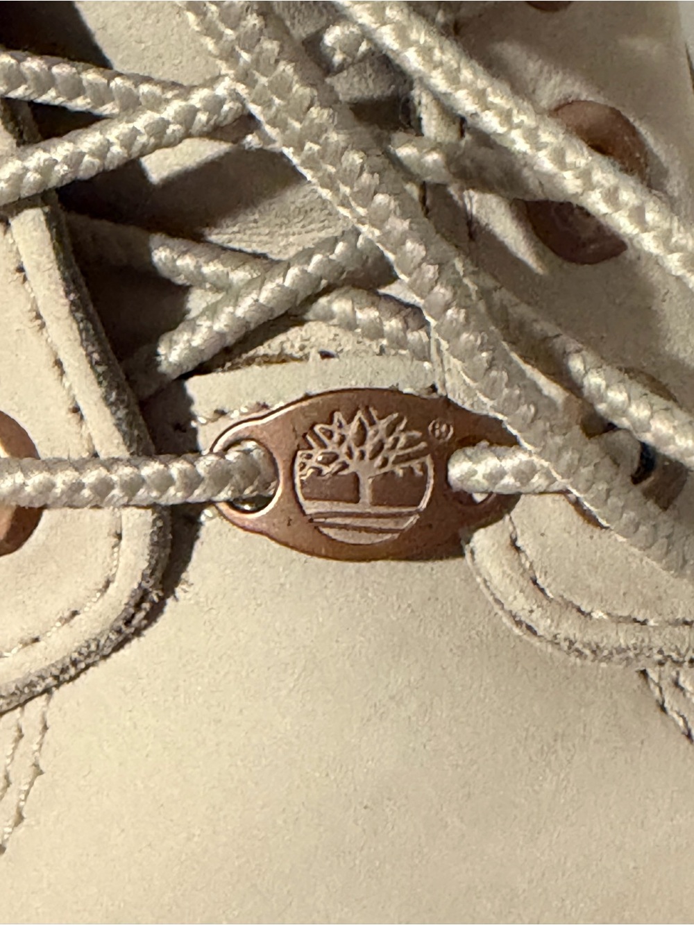 Timberland Women's Cream Lace-Up Boots with Rose Gold Accents - Picture 12 of 15